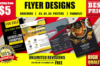 design tailored a6, a5, a4, a3 flyer design custom flyers, marketing materials