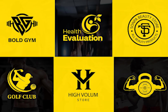 design sports, gym, fitness, monogram and clothing brand logo