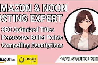 create amazon and noon product listings