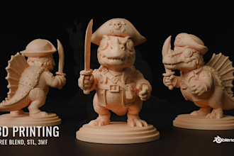 sculpt 3d character model, toys, action figure, or statue for 3d printing render
