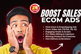 create ecommerce ads, short ads and dropshipping ads