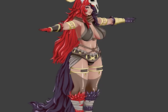 design and rig high quality 3d vtuber model, 3d vtuber commission live2d luppet