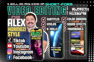 edit your tiktok, reels, youtube shorts and more in alex hormozi style