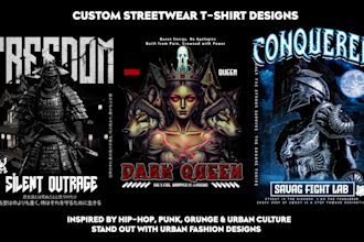 design custom streetwear, anime, and edgy luxury tshirts