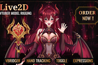 draw anime vtuber model art ready for live2d rigging or pngtuber
