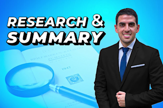 conduct comprehensive research and a thorough summary