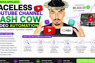 create ai tools affiliate faceless youtube channel dub cash cow video automation