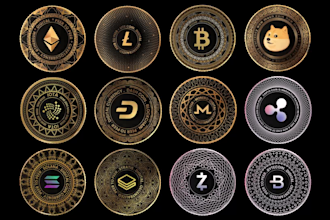 create 3d nft crypto coin animation with your logo