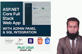 build aspnet core mvc full stack web app with sql and admin panel