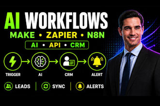 build ai workflows with make zapier n8n openai and apis