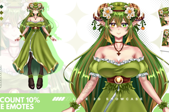 design and rig high quality vtuber live2d model for your stream anime style