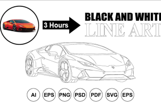 draw any image to vector line art illustration within 3 hour