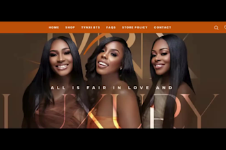 build hair extension website, skincare website on shopify