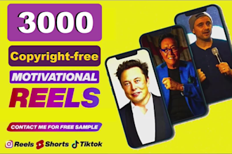 do 3000 copyright free motivational youtube shorts, reels