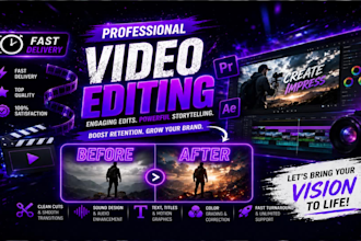 do professional video editing for youtube, reels and shorts