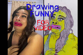 draw funny handwriting for the video