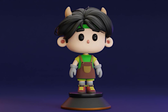 model simple 3d character from 2d to 3d in blender