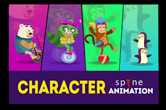 animate character, object, and effect in the spine