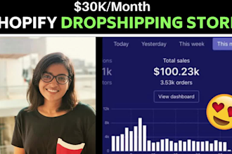 build shopify store, dropshipping store or shopify store design, redesign