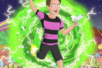 make you the best illustration in rick and morty style 24 hr