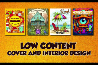 design custom low and no content book cover for amazon KDP