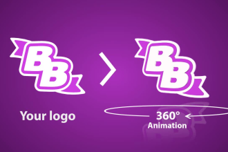 make 3d animation loop GIF rotate for your logo or icon