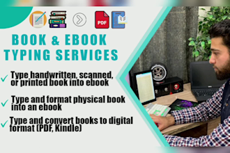 english and persian, book and ebook typing services
