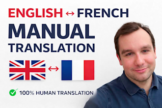 manually translate english to french and french to english