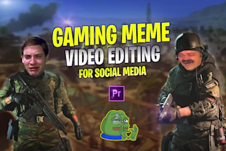edit a funny gaming meme video for social media