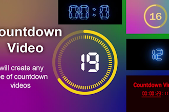create a custom and countdown video  animation timer