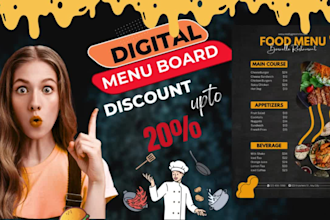 design digital menu boards or animated restaurant menus
