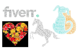 design custom word cloud art, typography portrait, or text shape t shirt design