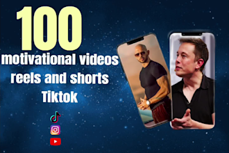 create 100 motivational videos,reels,tiktok,shorts, sports videos