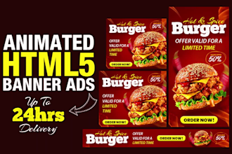 design HTML5 animated banner ads for google display or adroll