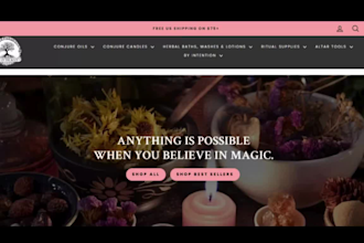 build spiritual website tarot reading, candle store spiritual product store