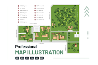 design vector map of any place in illustrator