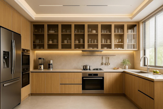 design bedroom, kitchen, and living interior with renders