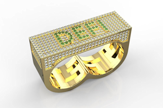 design any type of 3d cad jewelry and render it