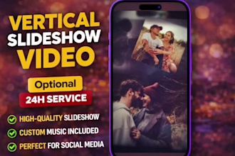 create a professional vertical photo slideshow video