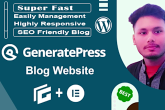 design fast loading wordpress blog website using generatepress theme
