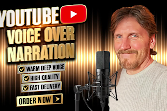 be your professional youtube voice over male american actor voiceover