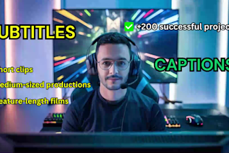 add german, french or english subtitles and captions to your video