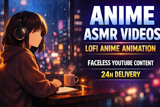 produce aesthetic 2d anime style ai anime animation asmr faceless channels