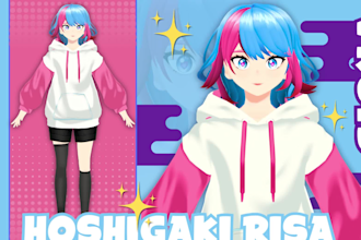 create custom 3d vtuber model character modeling for vroid