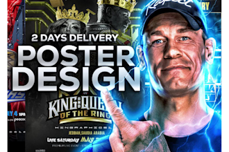 design a wrestling poster, banner, and thumbnail
