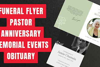 do event, funeral flyer and obituary in 2 hours