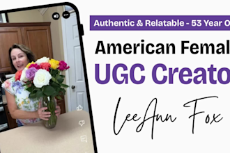 create mature female ugc testimonial video for tiktok and reels