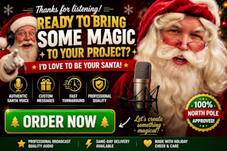 record a custom santa claus voice over message for christmas