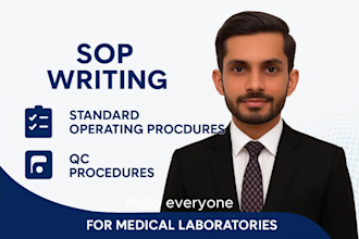 write medical laboratory sops, qc documentation and cap consultancy