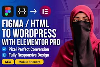 convert figma to wordpress, figma to elementor pro, HTML to wordpress